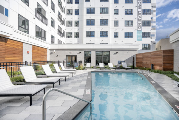 Courtyard Style Pool at Mosaic Lynn MA Apartments